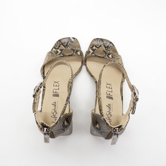 LifeStride Women's Fab Flex Cassidy Snakeskin Print Block Heel Sandals 7 Shoes N - Picture 6 of 8